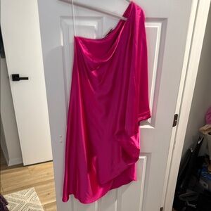 Hot Pink One-Shoulder Dress